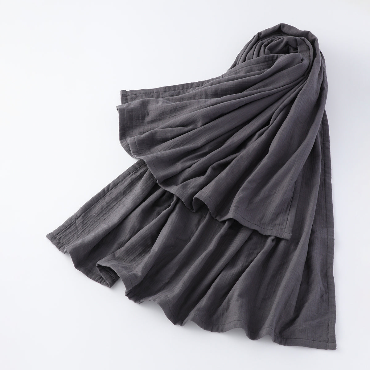 Marshmallow Gauze throw in Dark Grey