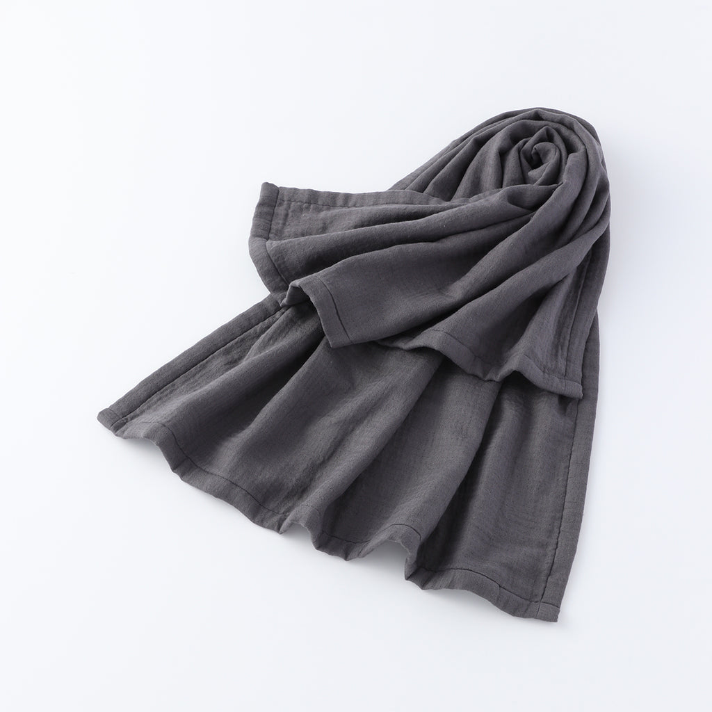 Marshmallow Gauze throw in Dark Grey