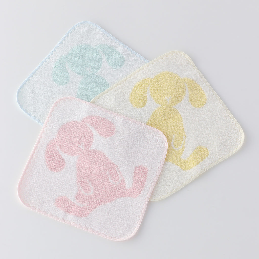 Fuwafuwa Bunny towel handkerchief in Light Blue