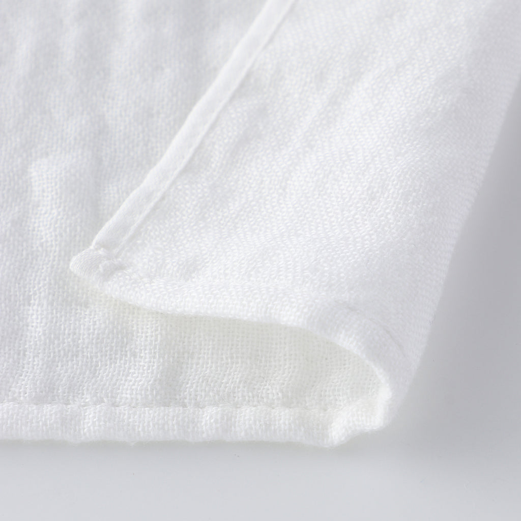 Marshmallow Puff Gauze towel handkerchief in White