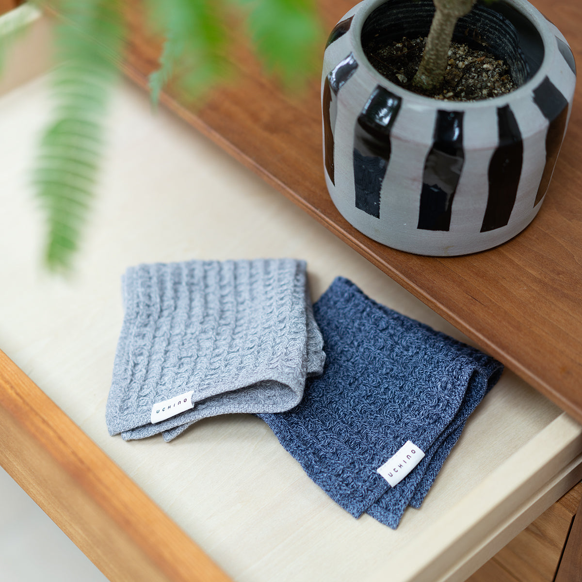 Smart Style Waffle towel handkerchief in Dark Blue