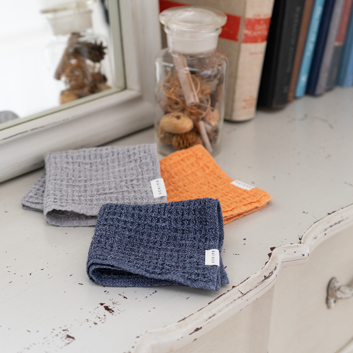 Smart Style Waffle towel handkerchief in Grey