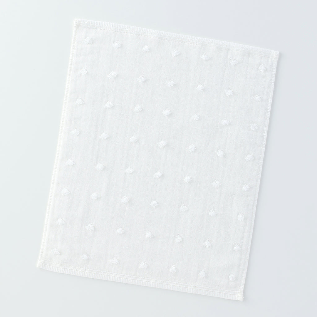 Fuwafuwa Gauze Dot guest towel in White