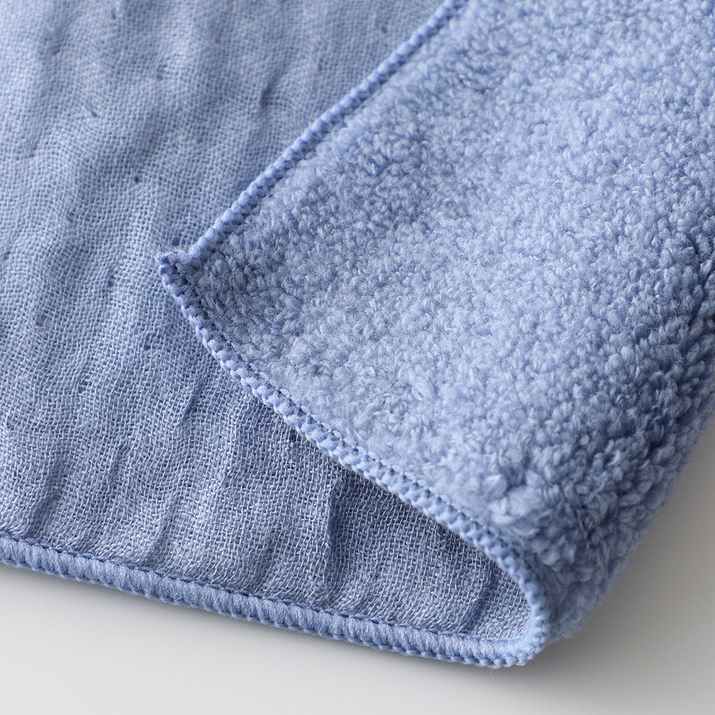 Marshmallow Gauze & Pile towel handkerchief in Blue