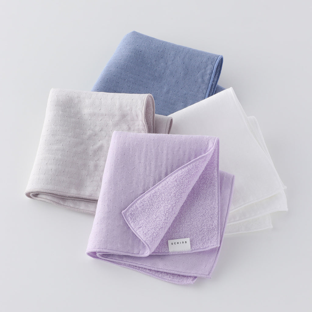 Marshmallow Gauze & Pile towel handkerchief in Blue