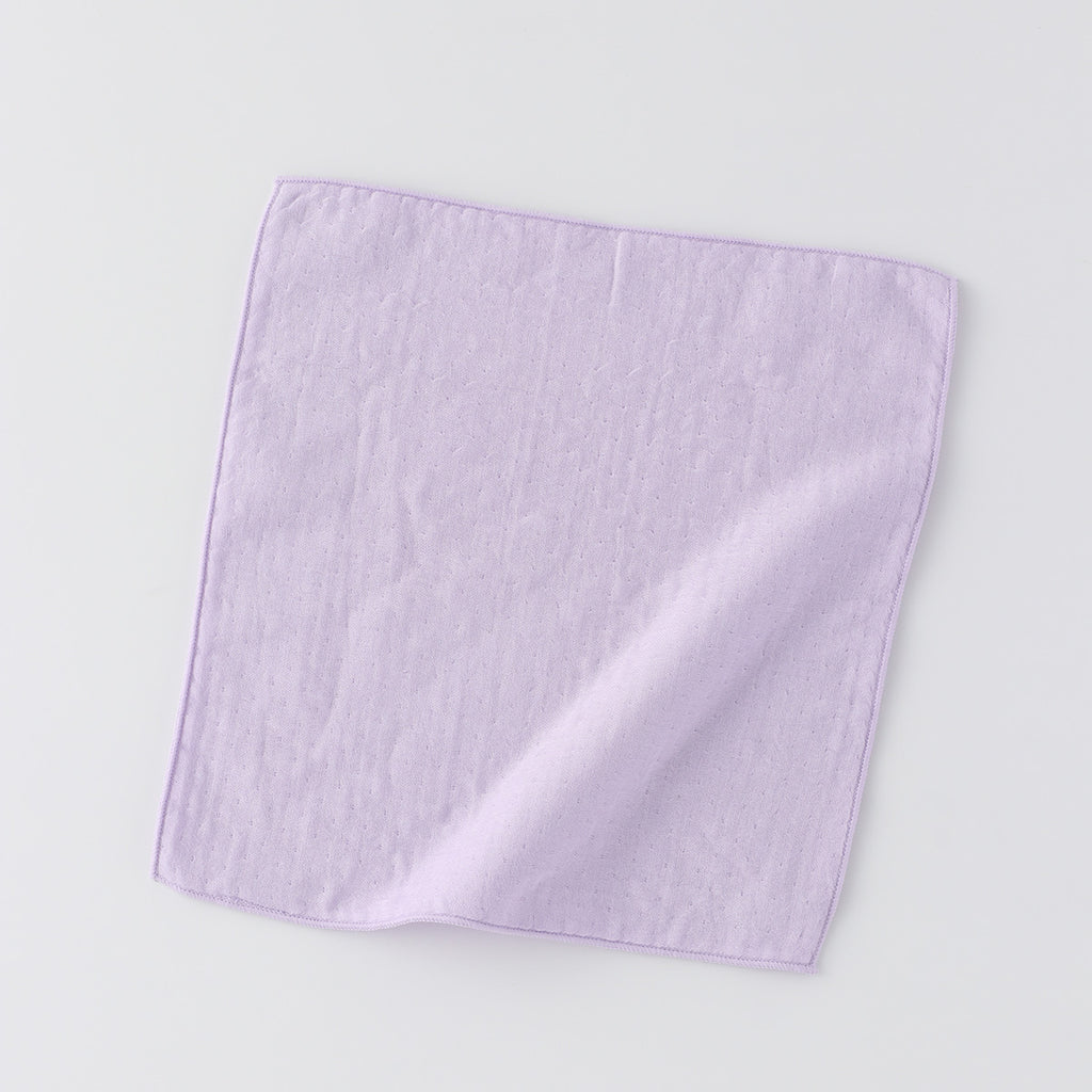 Marshmallow Gauze & Pile towel handkerchief in Violet