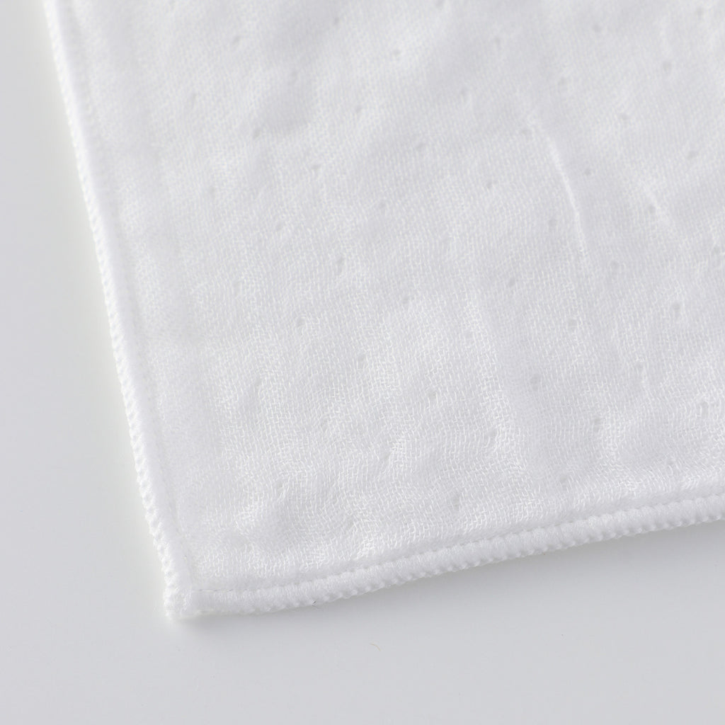 Marshmallow Gauze & Pile towel handkerchief in White