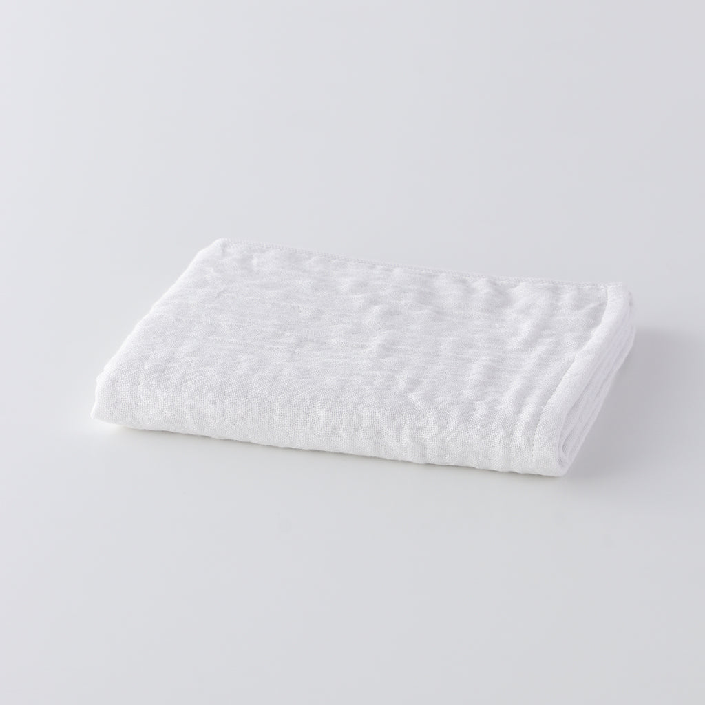 Marshmallow Puff Gauze face towel in White
