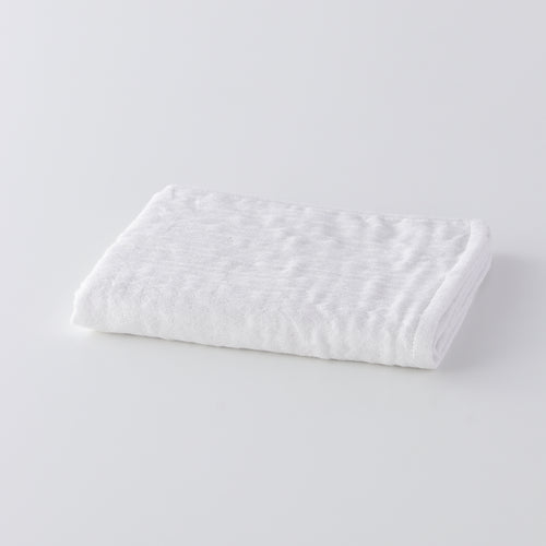 Marshmallow Puff Gauze face towel in White