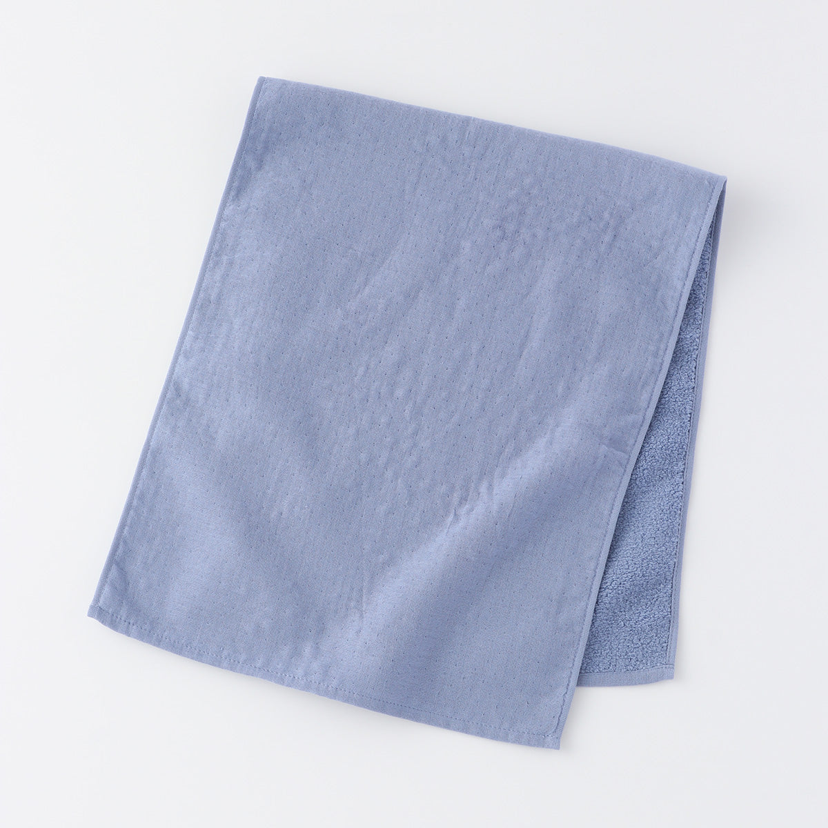 Marshmallow Gauze & Pile face towel in Blue