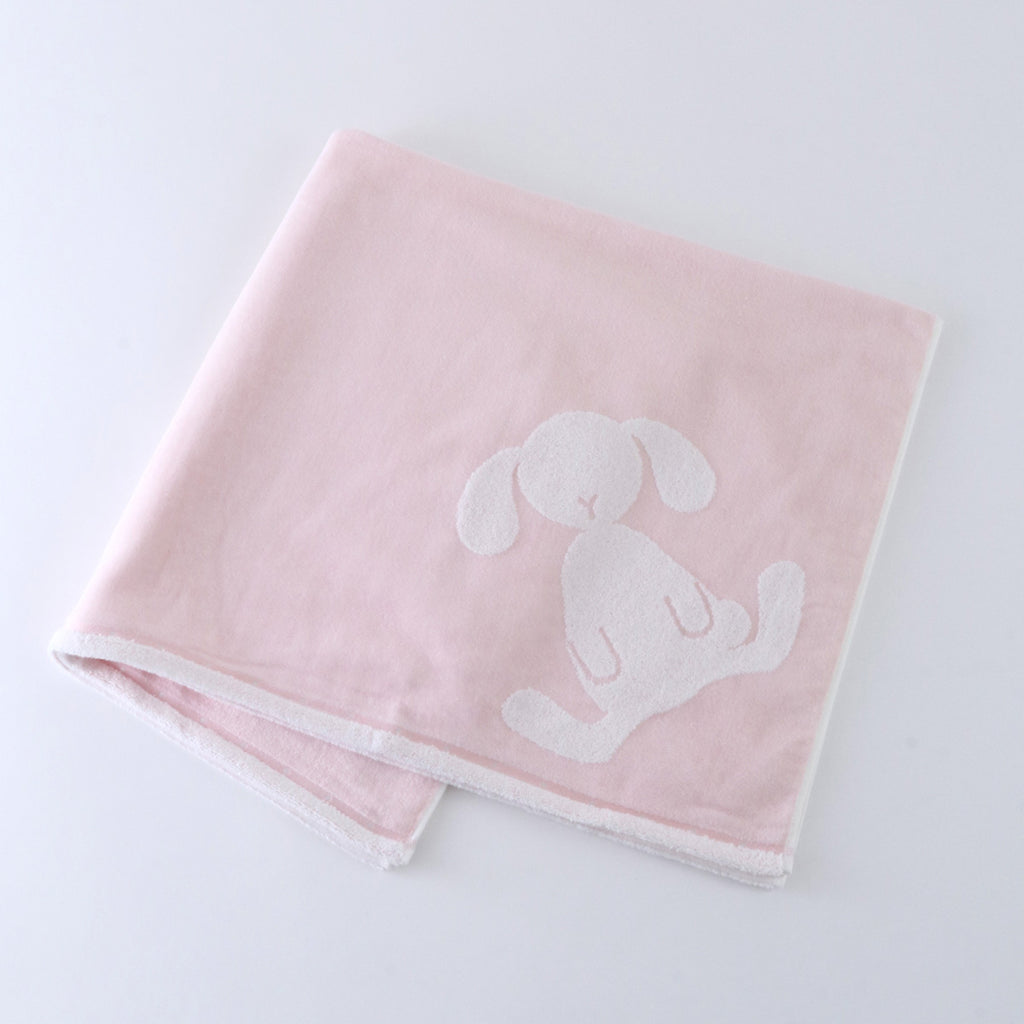 Fuwafuwa Bunny baby bath towel in Light Pink