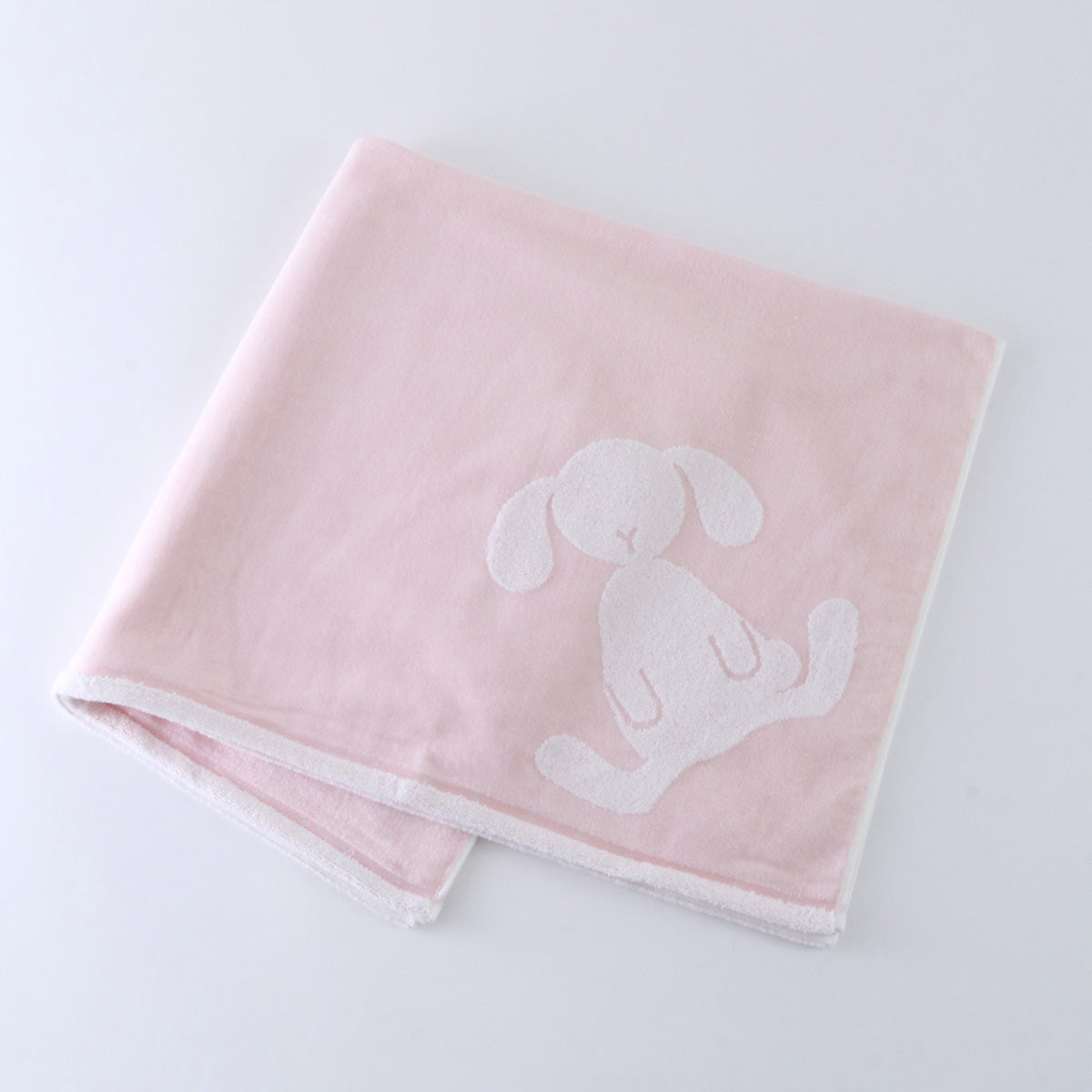 Fuwafuwa Bunny baby bath towel in Light Pink