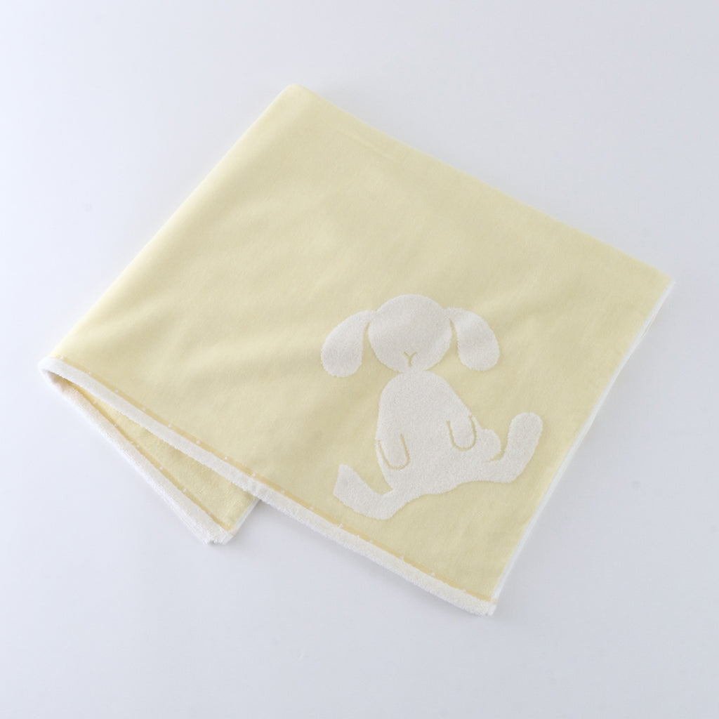 Fuwafuwa Bunny baby bath towel in Light Yellow