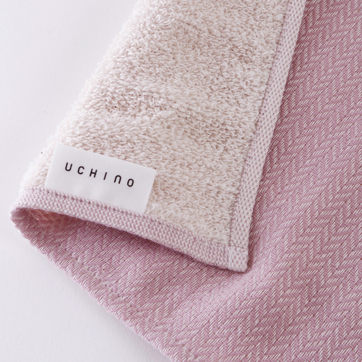 Wine-dyed Organic Gauze face towel in Pink