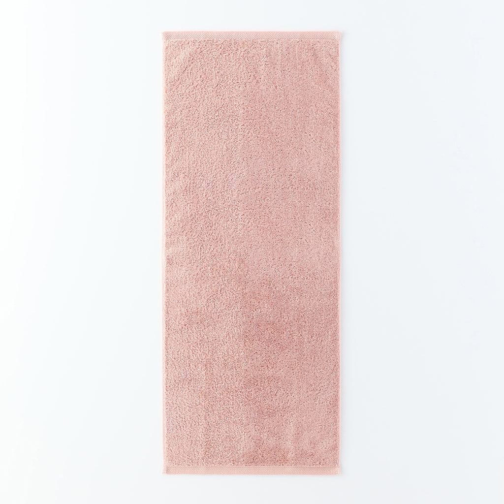 Plant-dyed Organic Pile face towel in Pink