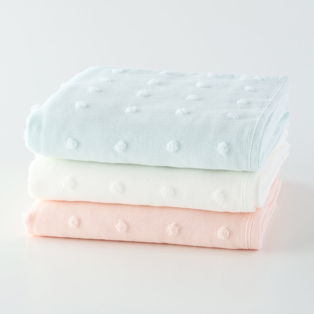 Fuwafuwa Gauze Dot small bath towel in Blue
