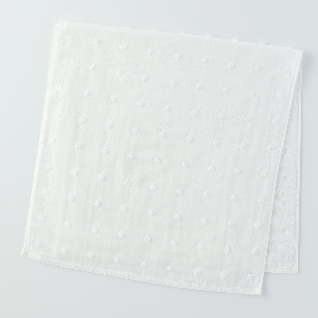 Fuwafuwa Gauze Dot small bath towel in White