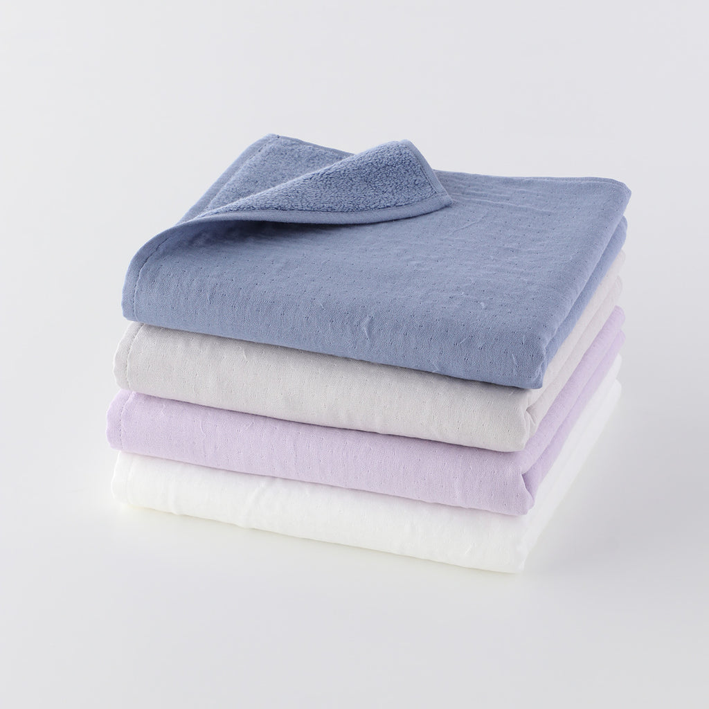 Marshmallow Gauze & Pile small bath towel in Blue
