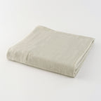 Tea-dyed organic gauze bath towel in Green
