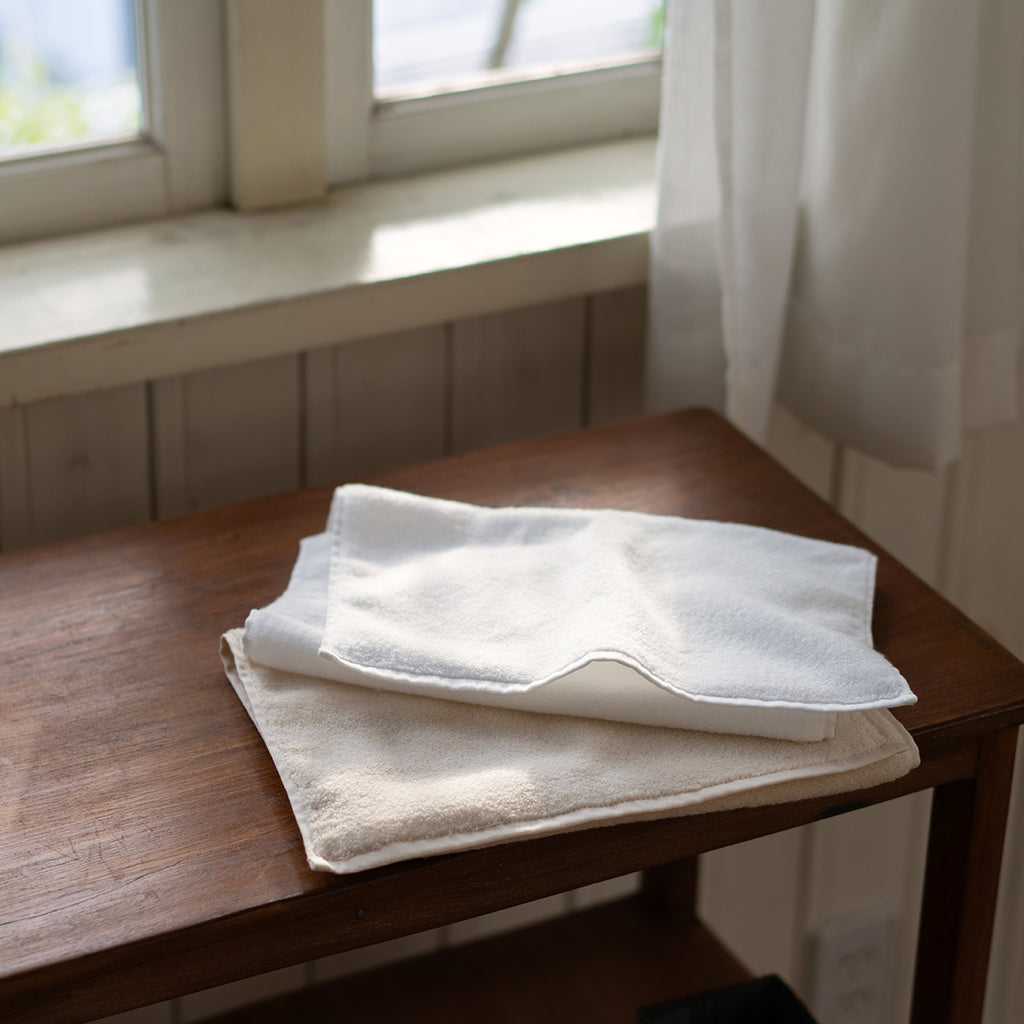 Beauty Skincare long facial towel in Milk White
