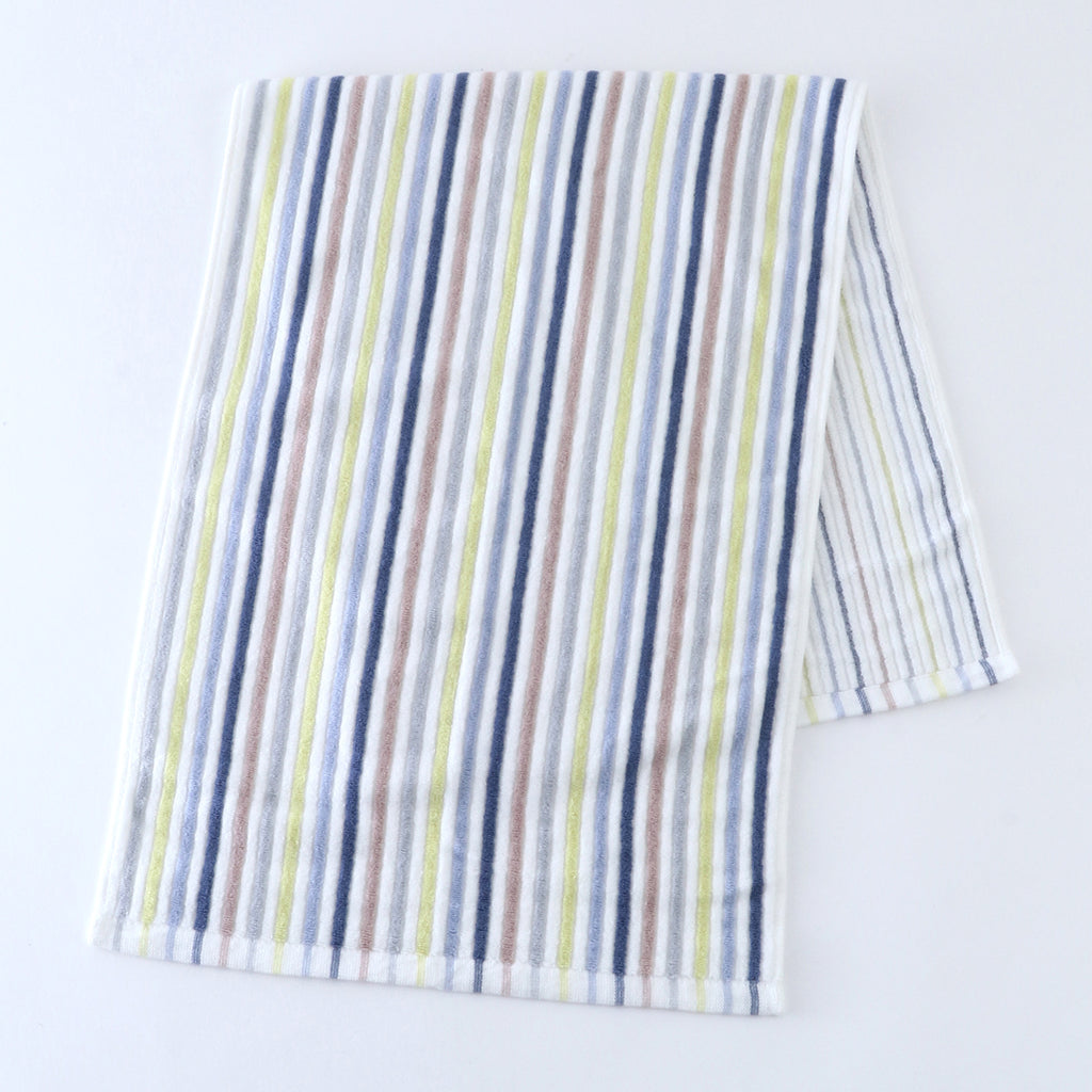 Stretch Color Stripe hair towel in Blue