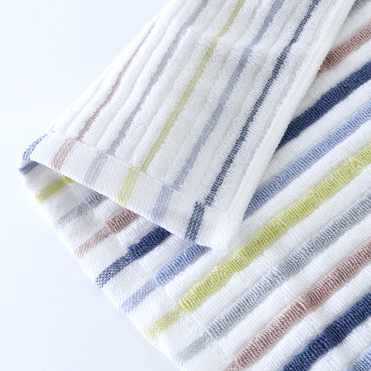 Stretch Color Stripe hair towel in Blue