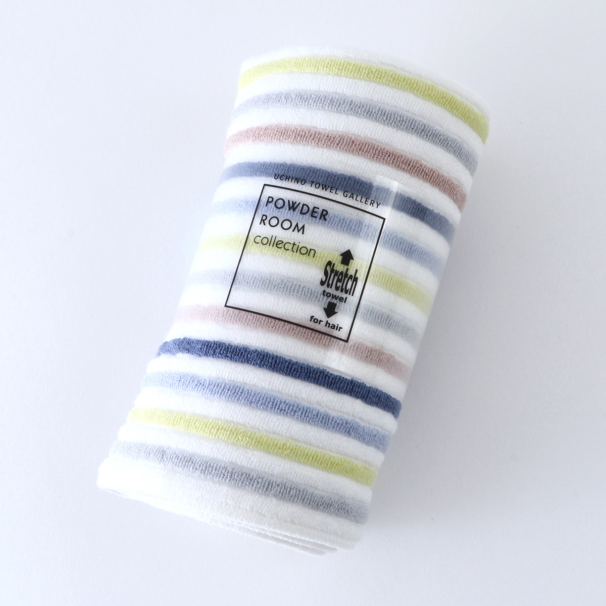 Stretch Color Stripe hair towel in Blue
