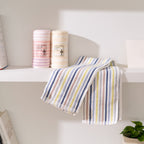 Stretch Color Stripe hair towel in Blue