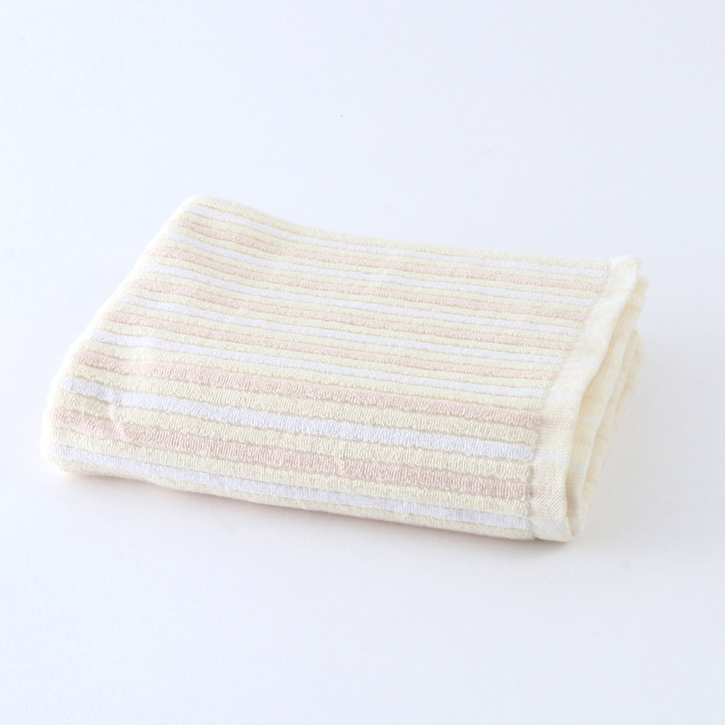 Stretch Color Stripe hair towel in Ivory