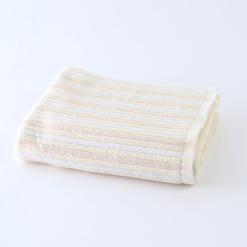 Stretch Color Stripe hair towel in Ivory
