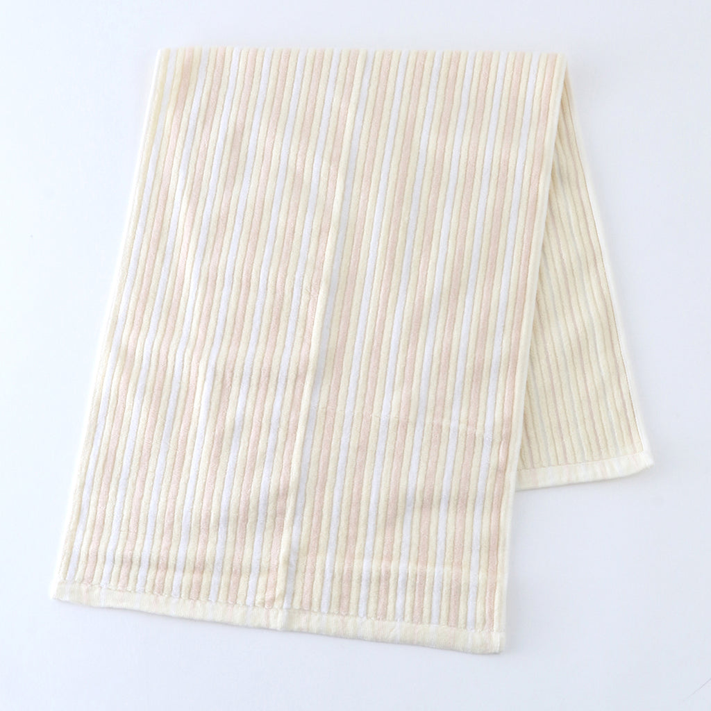 Stretch Color Stripe hair towel in Ivory