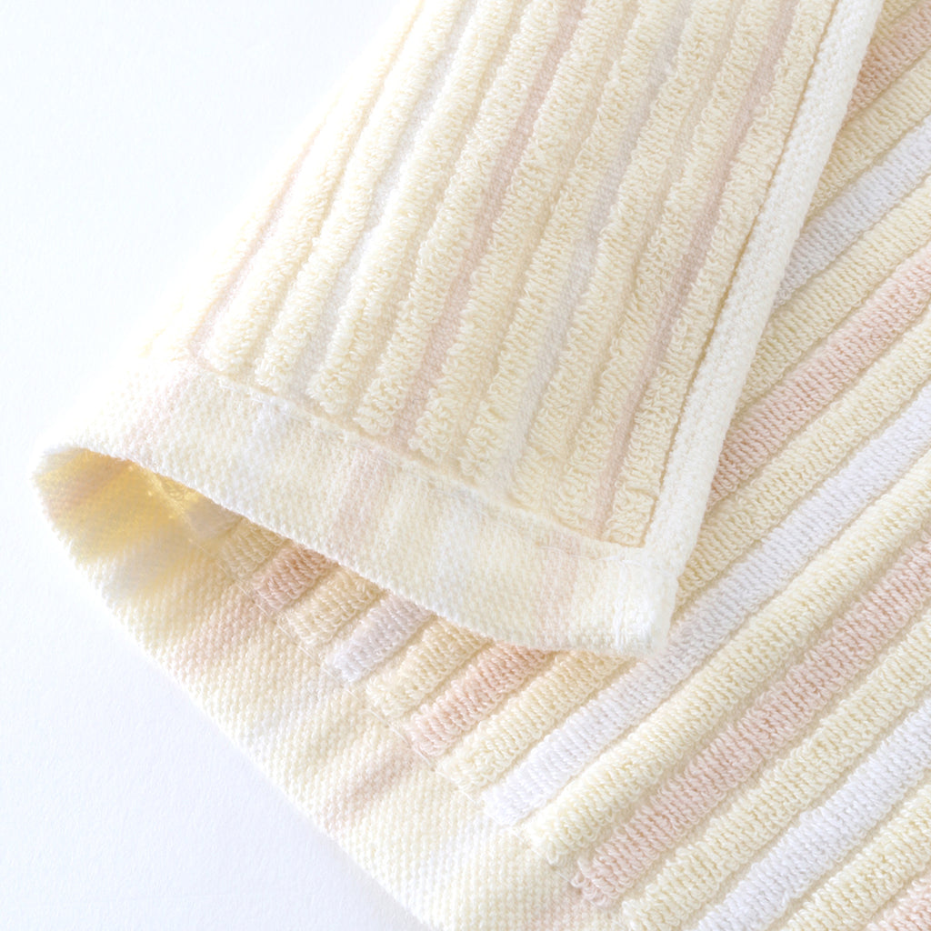 Stretch Color Stripe hair towel in Ivory
