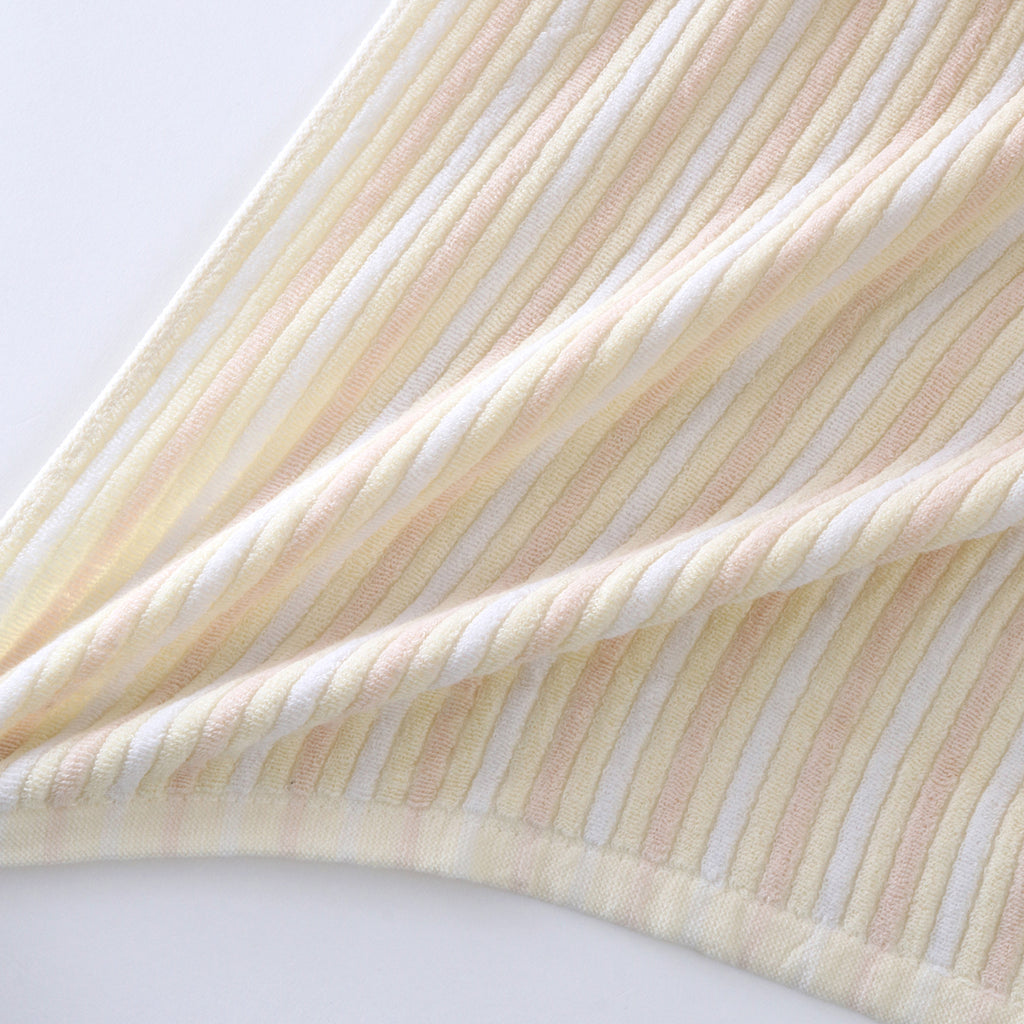 Stretch Color Stripe hair towel in Ivory
