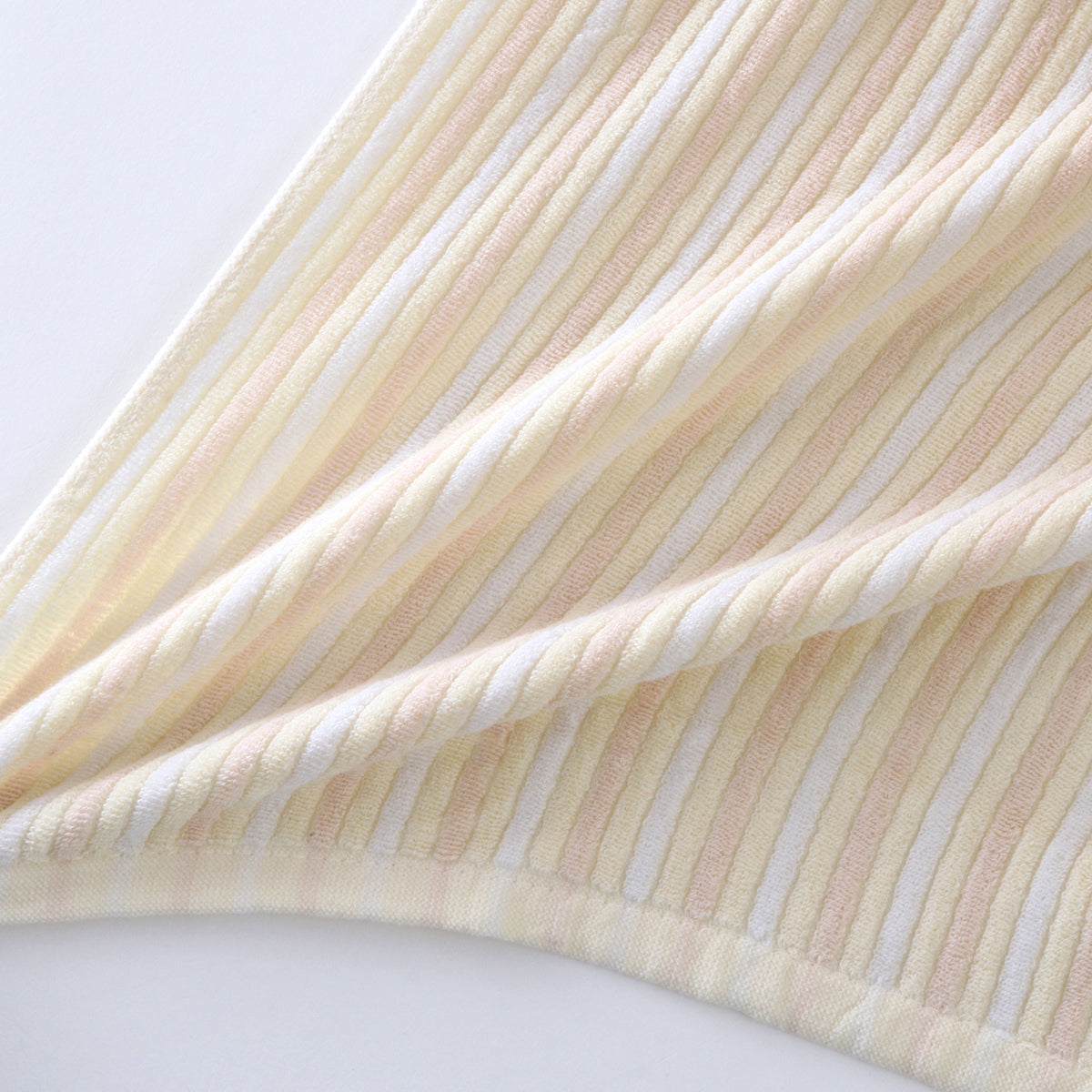 Stretch Color Stripe hair towel in Ivory