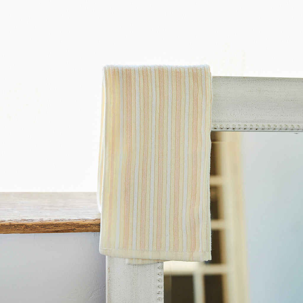 Stretch Color Stripe hair towel in Ivory