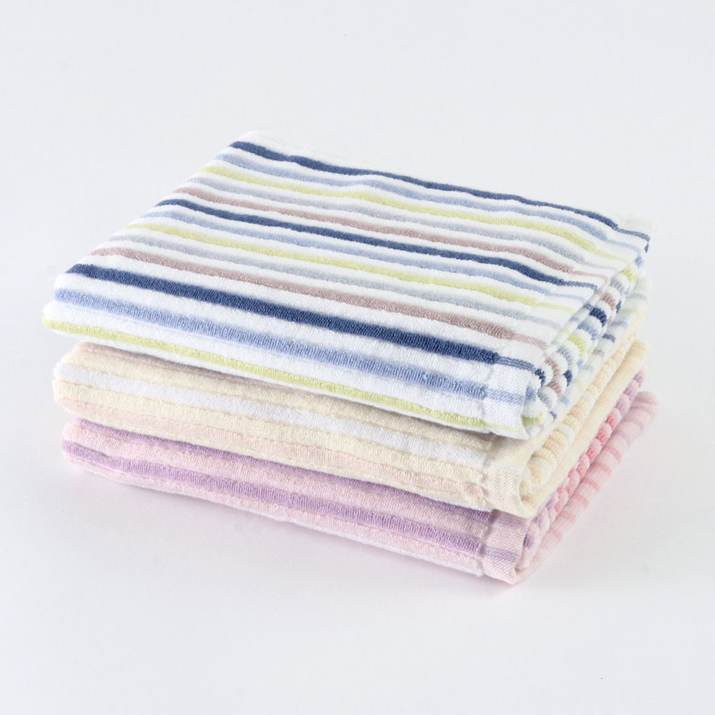 Stretch Color Stripe hair towel in Ivory