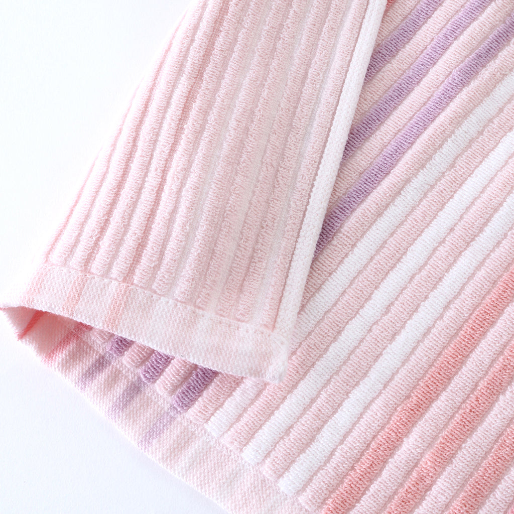 Stretch Color Stripe hair towel in Pink