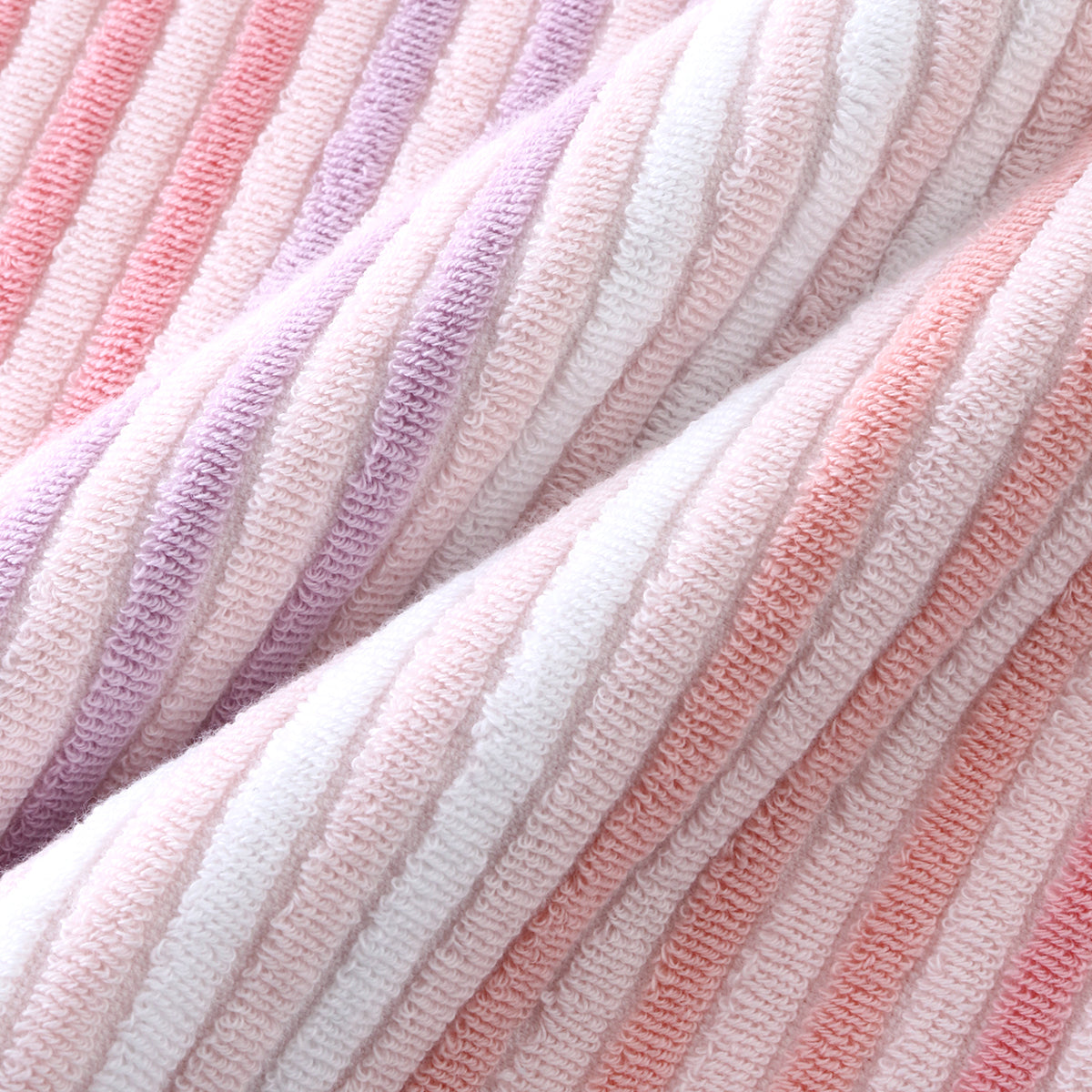 Stretch Color Stripe hair towel in Pink