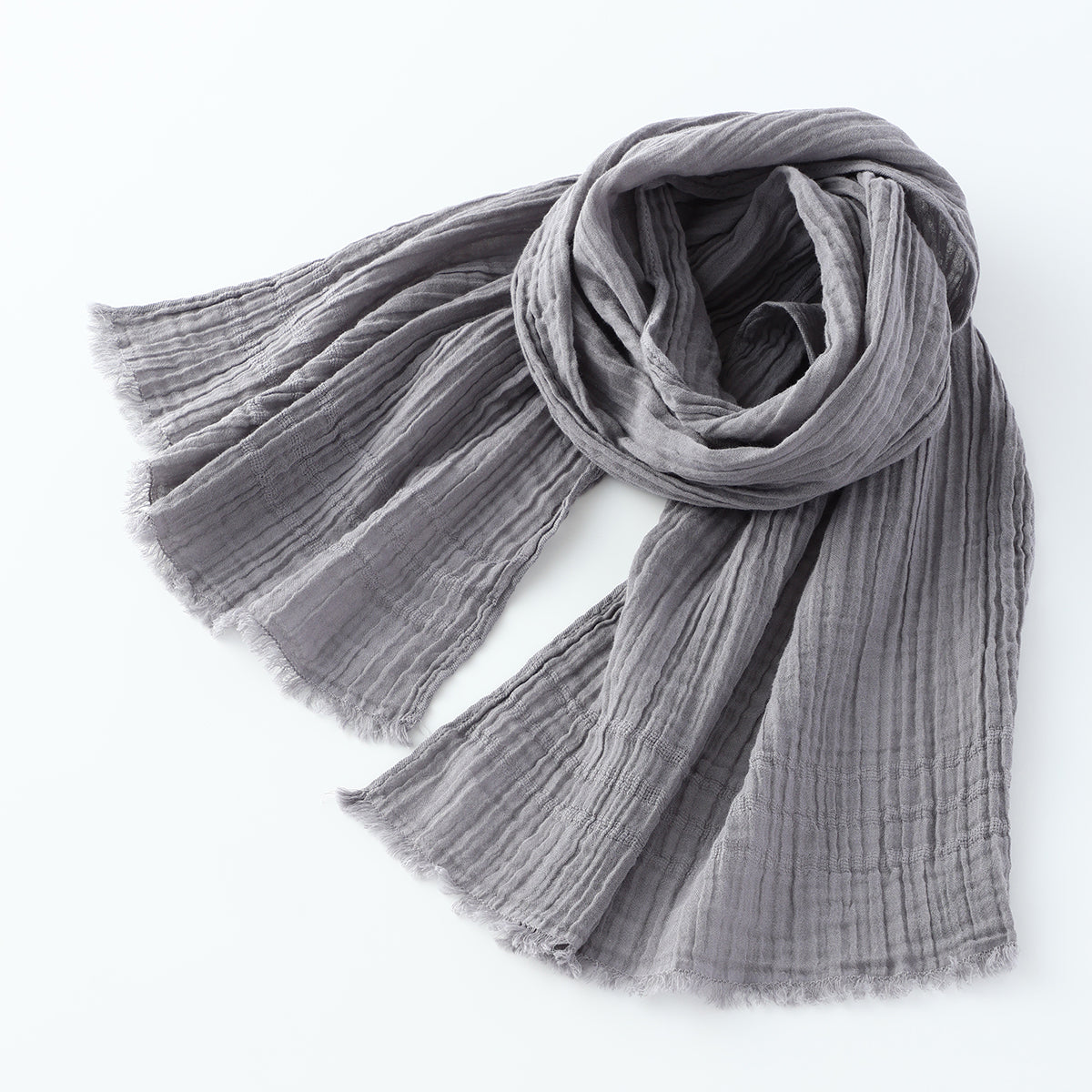 Crepe Gauze muffler in Grey