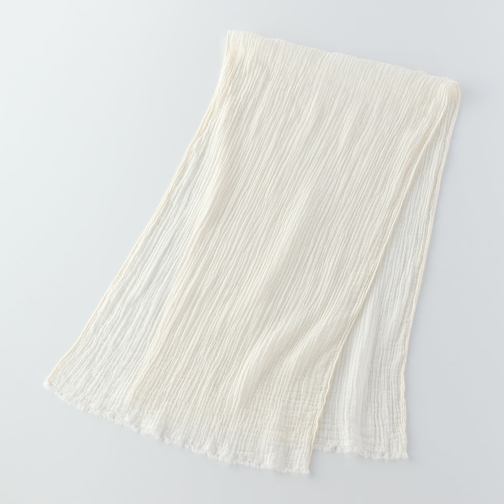 Crepe Gauze muffler in Ivory