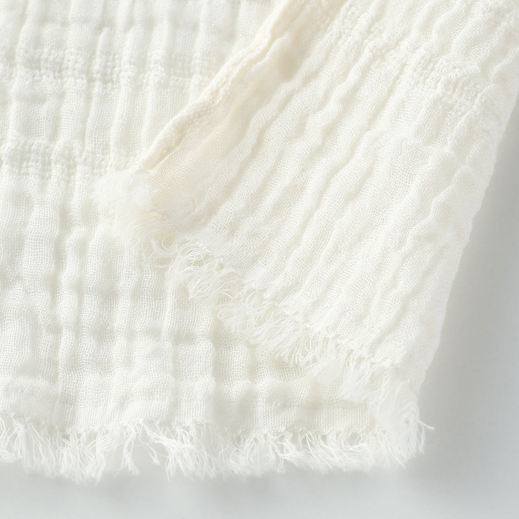 Crepe Gauze muffler in Ivory