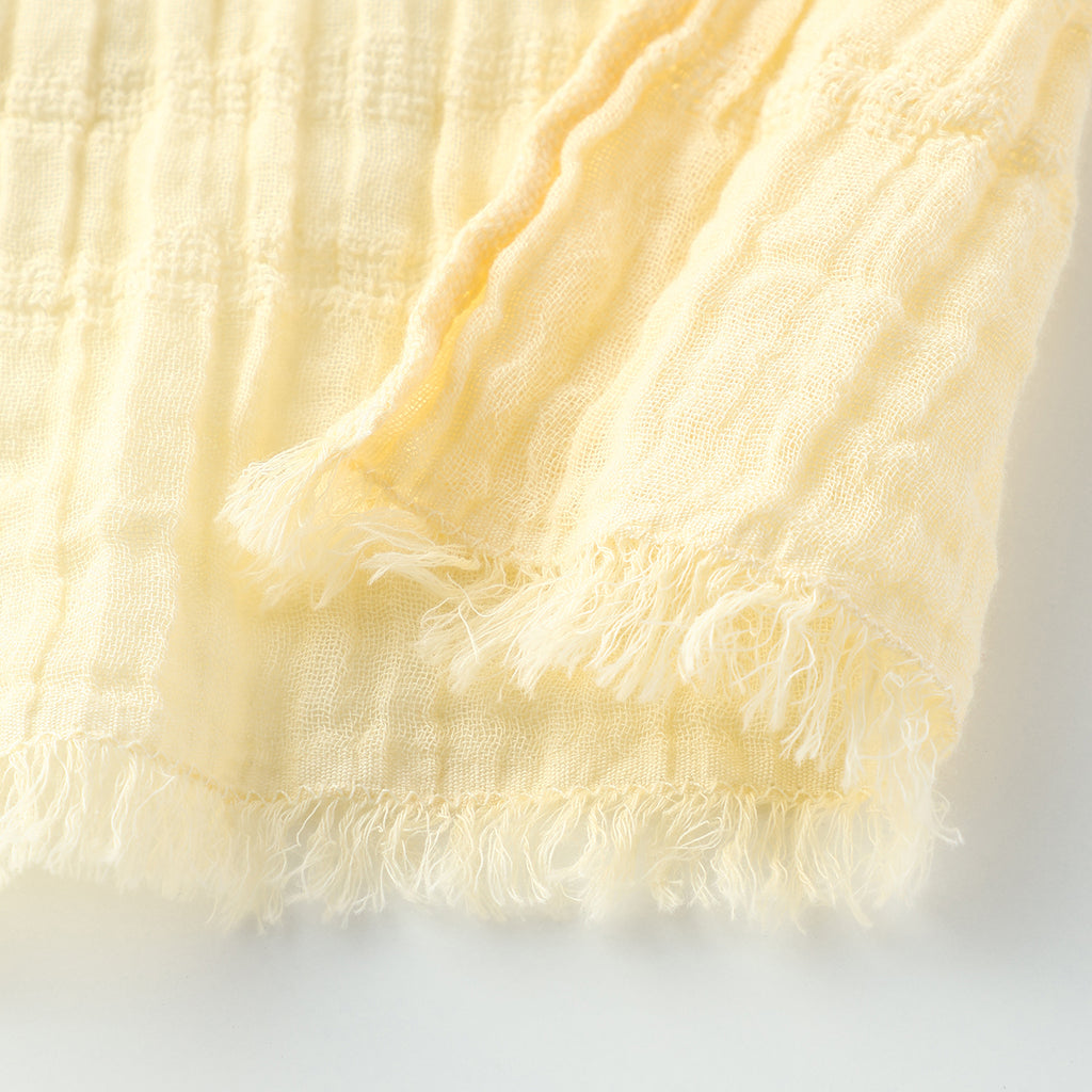 Crepe Gauze muffler in Yellow