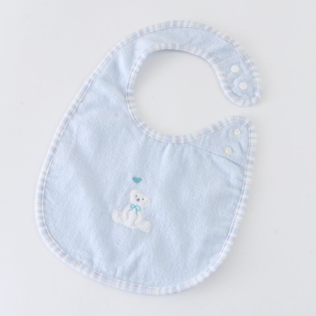 Airy Touch fluffy baby bib in Blue