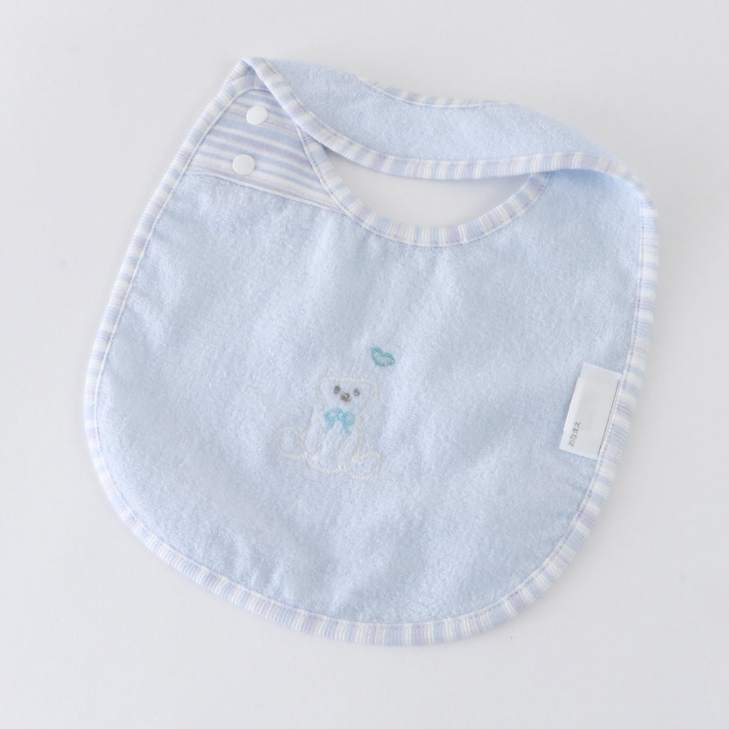 Airy Touch fluffy baby bib in Blue