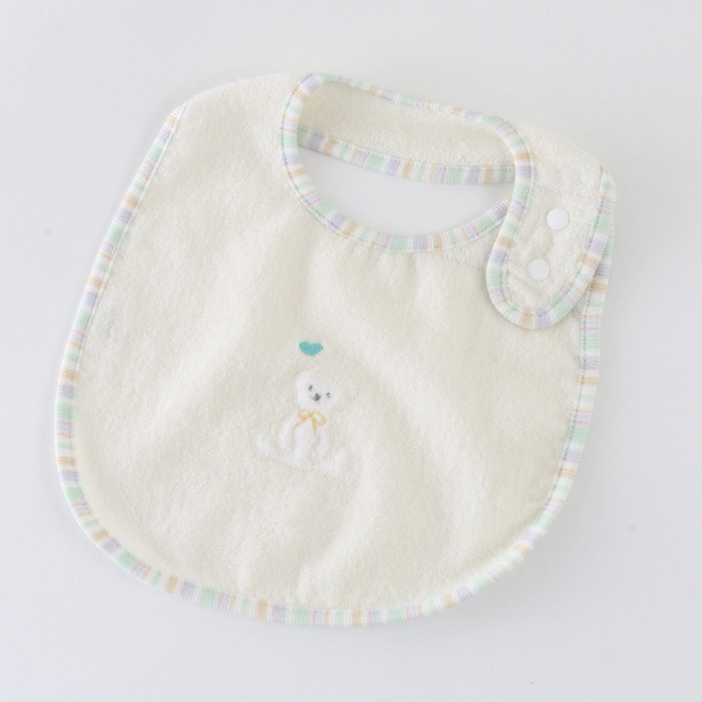 Airy Touch fluffy baby bib in Ivory