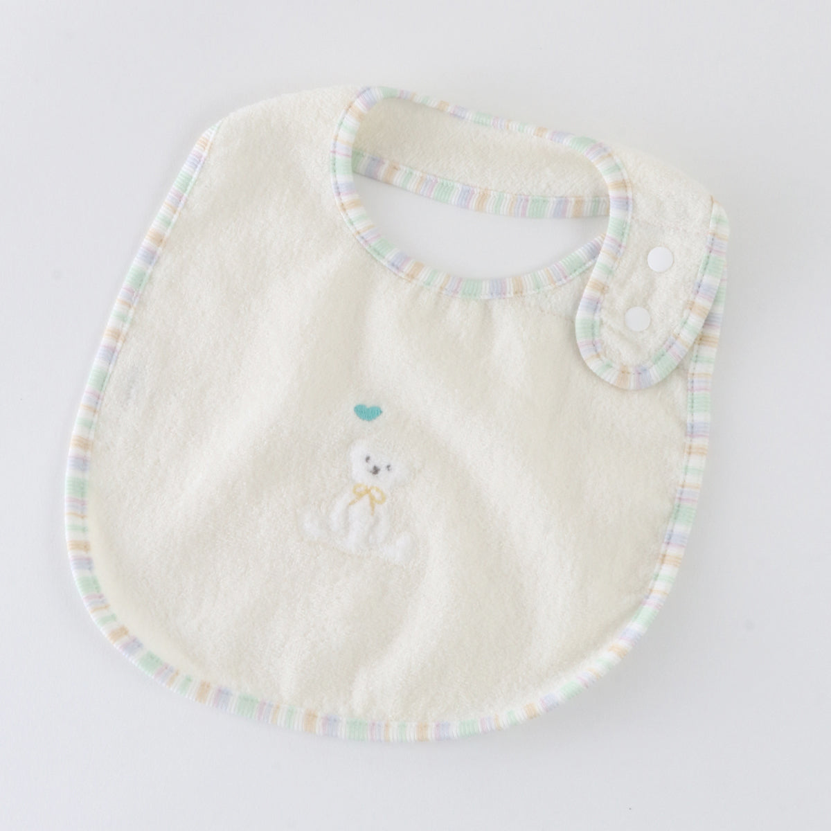 Airy Touch fluffy baby bib in Ivory