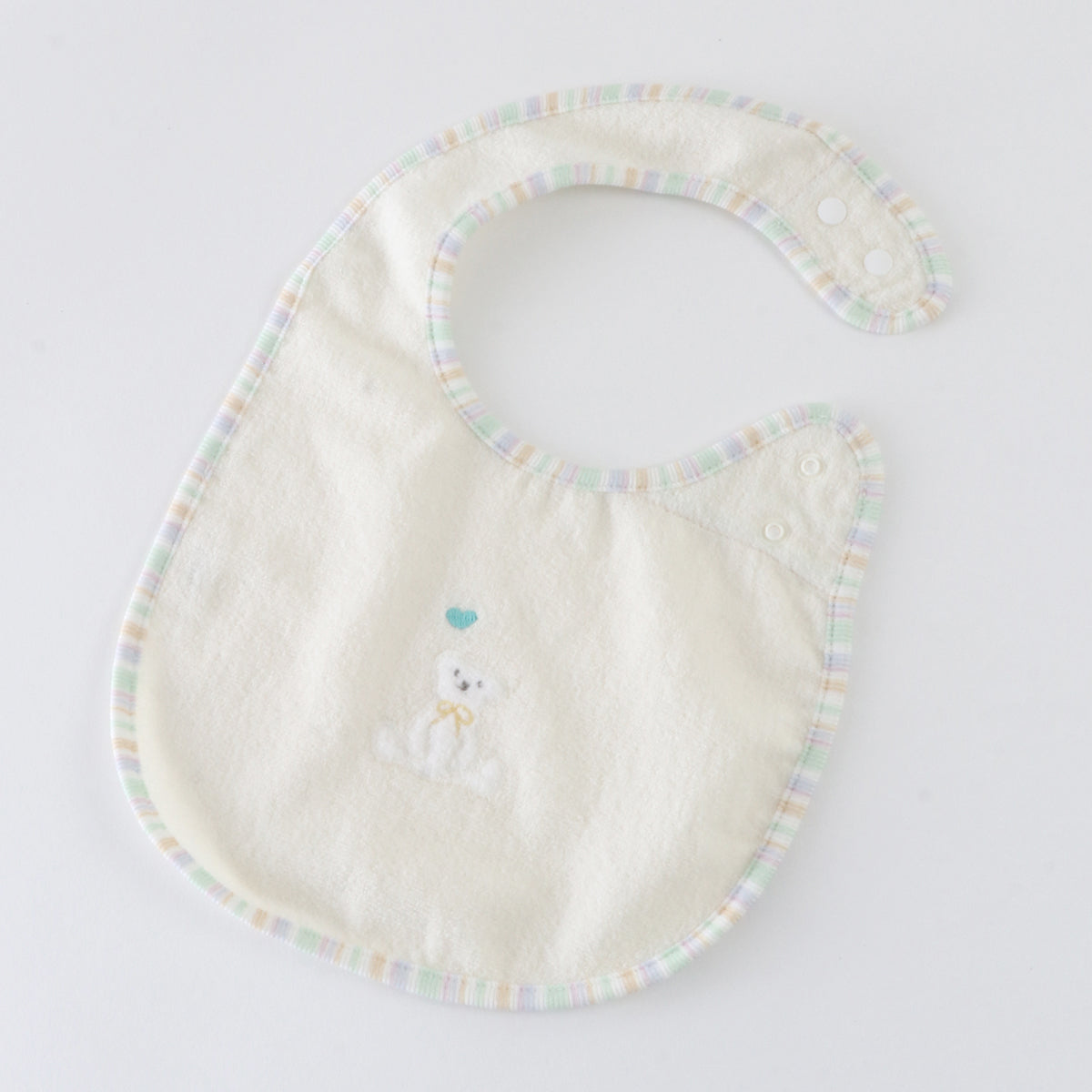 Airy Touch fluffy baby bib in Ivory