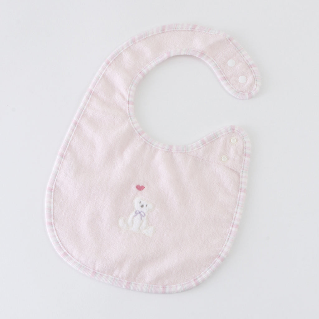 Airy Touch fluffy baby bib in Pink
