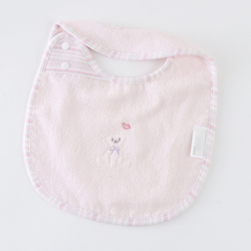 Airy Touch fluffy baby bib in Pink