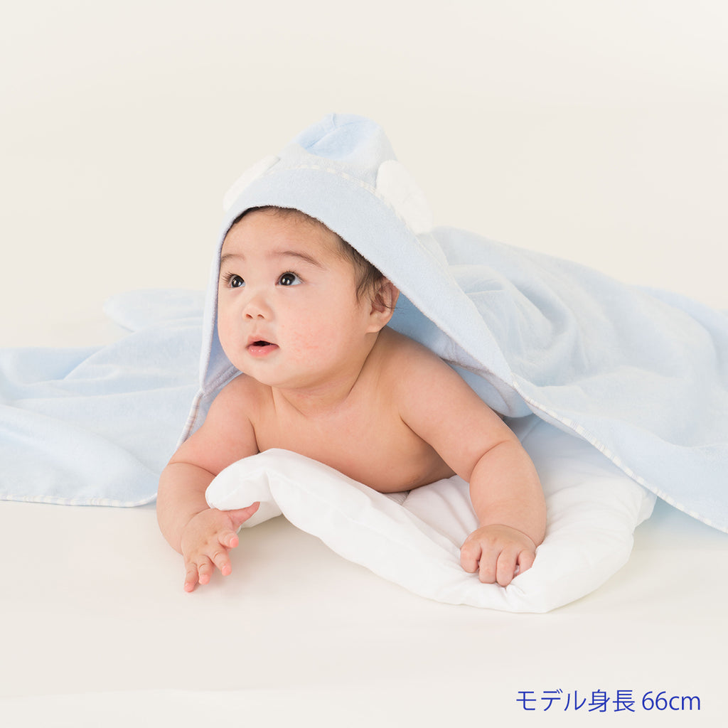 Airy Touch fluffy hooded baby bath towel in Blue